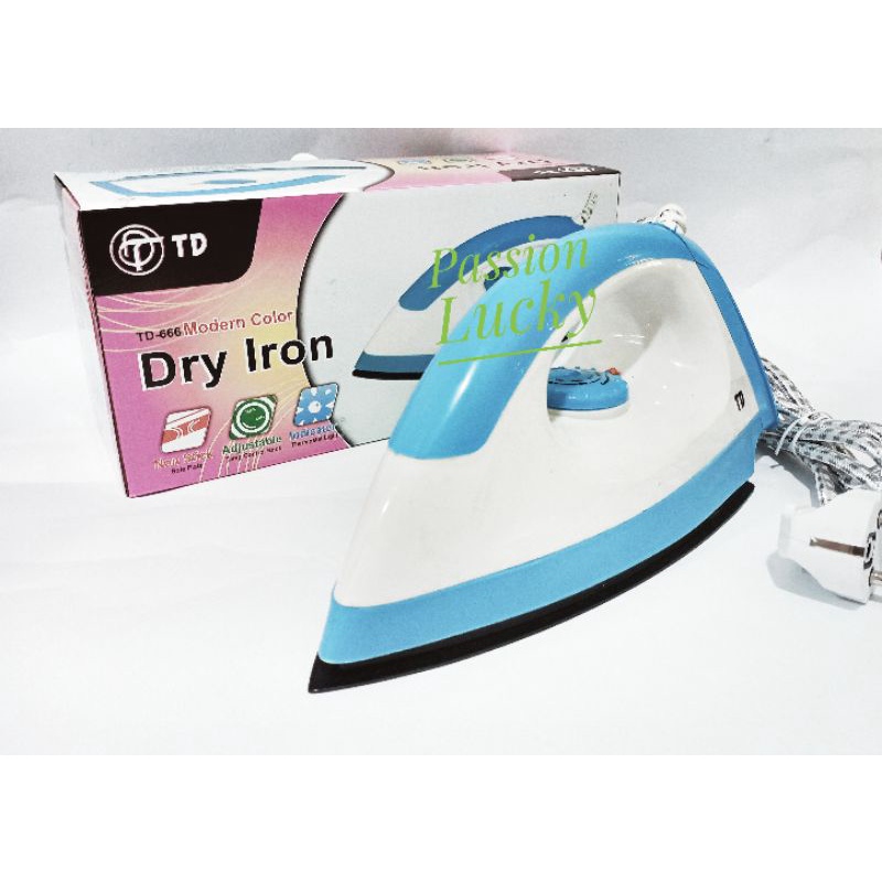 SETRIKA TD 666 MODERN COLOR DRY IRON/ GOSOKKAN PAKAIAN/ SETERIKA PAKAIAN