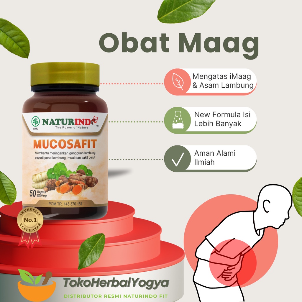 

Obat Sakit Maag Kronis Asam Lambung Ampuh 100% Alami (BPOM/MUI/CPOTB) MUCOSAFIT Naturindo