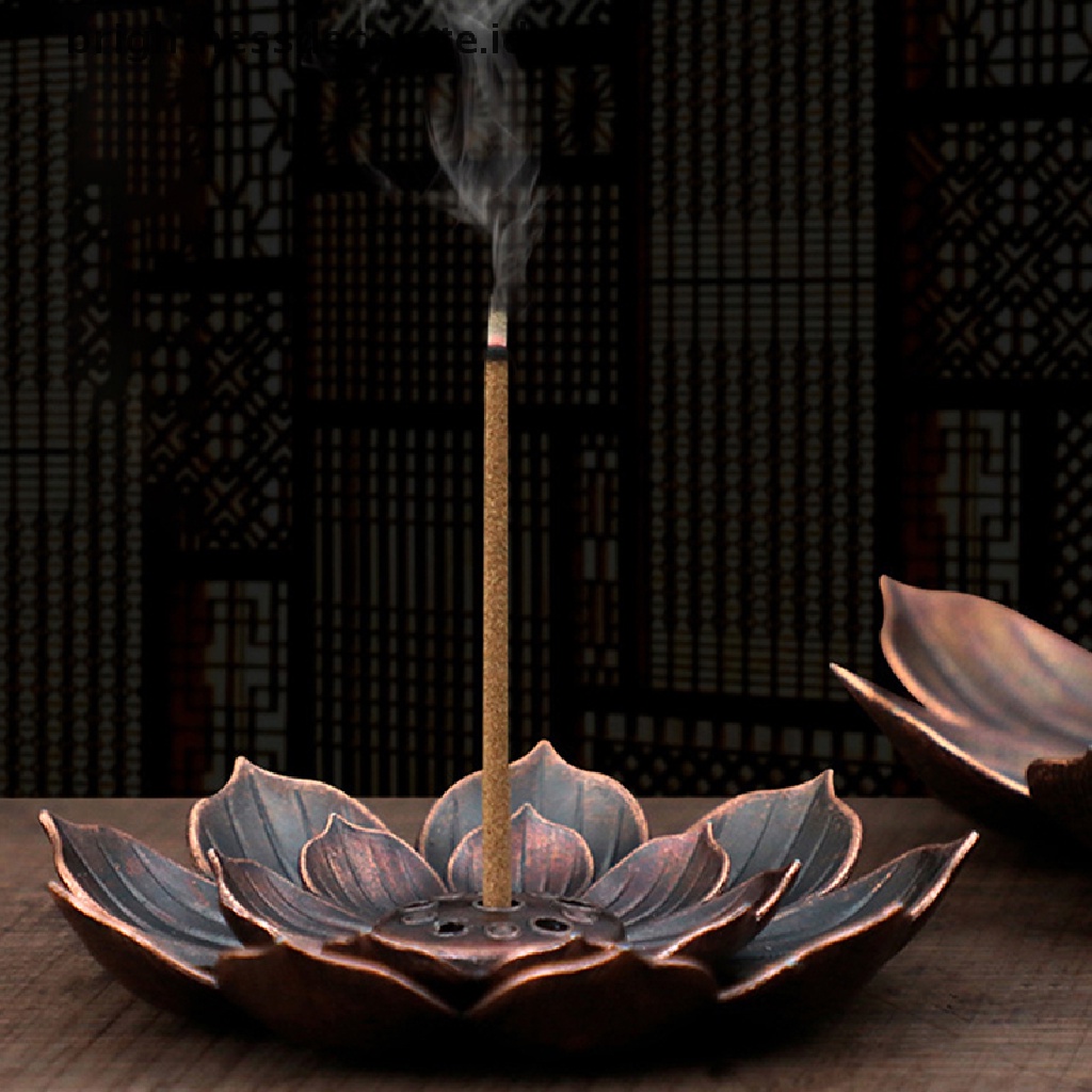 [Birth] Alloy Incense Burner Stick Holder Piring Pembakar Piring Buddhisme Coil Lotus Pedupaan [ID]