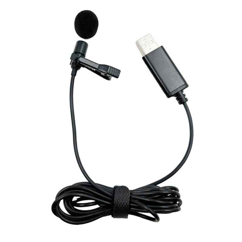 Zzz USB Mini Portable Clip-on Lapel Lavalier Lubang Kancing Mic Microphone Kabel Untuk Kamera DSLR Laptop