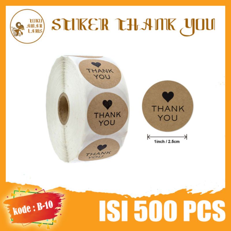 

Stiker Thank You 1 Roll 500 pcs motif rustic keren kode B-10 !!!