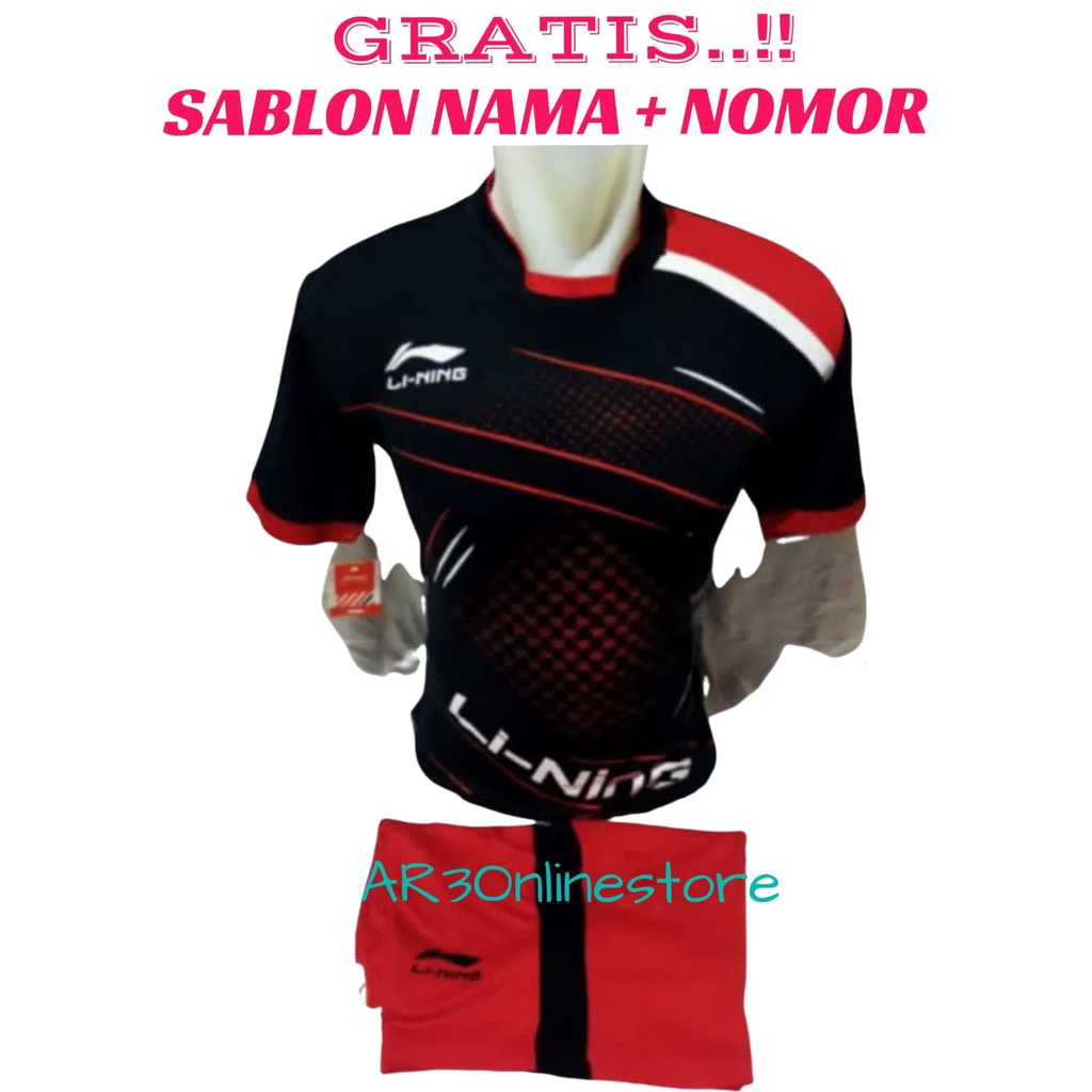 ( FREE SABLON NAMA + NOMOR ) Baju stelan olahraga pria/wanita kaos badmjinton bulutangkis tenis voli bola futsal motif terbaru