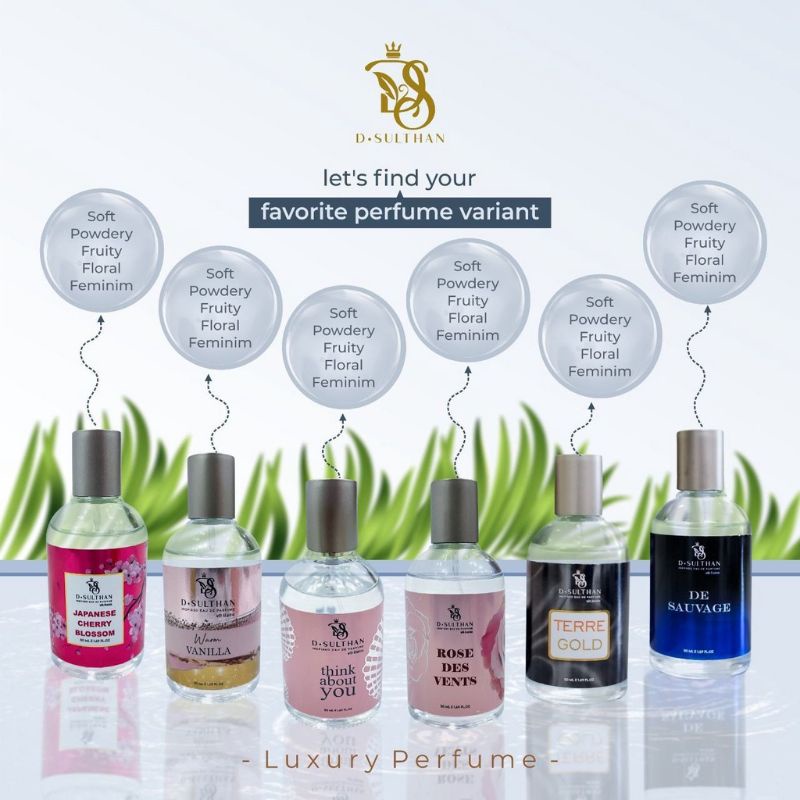 D'SULTHAN LUXURY PARFUM AMAN BPOM UNTUK WANITA & PRIA WANGI  TAHAN LAMA