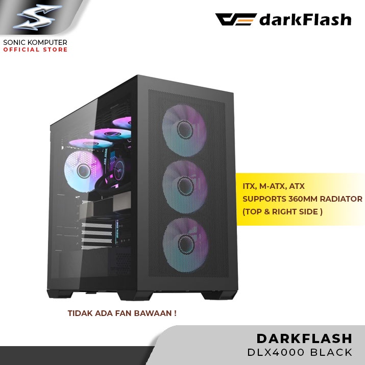 CASING DARKFLASH DLX4000 MESH BLACK ATX MATX