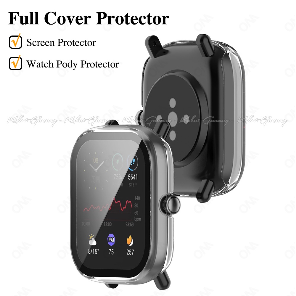 PC Hard Case For AMAZFIT BIP U BIP U PRO Case Cover With Tempered Glas