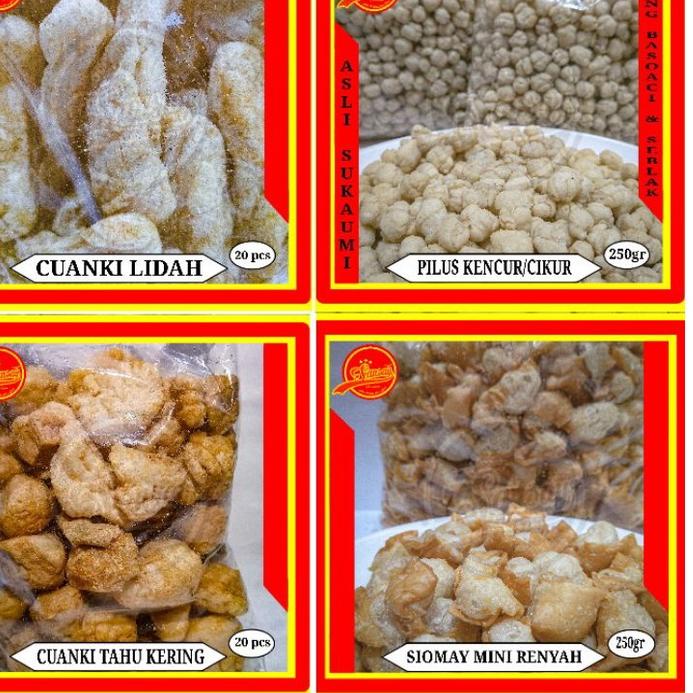 

FAZ376 TERMURAH PILUS KENCUR/CIKUR, SIOMAY MINI KERING 250gr/CUANKI LIDAH 20PCS/TAHU KERING 20PCS, TOPING BASO ACI/SEBLAK, MIE INSTAN, CEMILAN DLL. |||