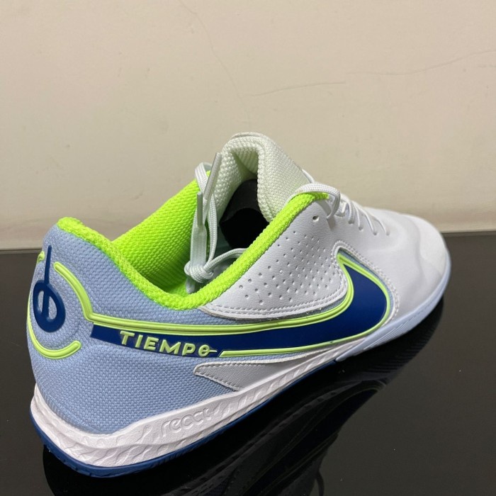 SEPATU FUTSAL NIKE TIEMPO LEGEND 9 WHITE SKY BLUE IC