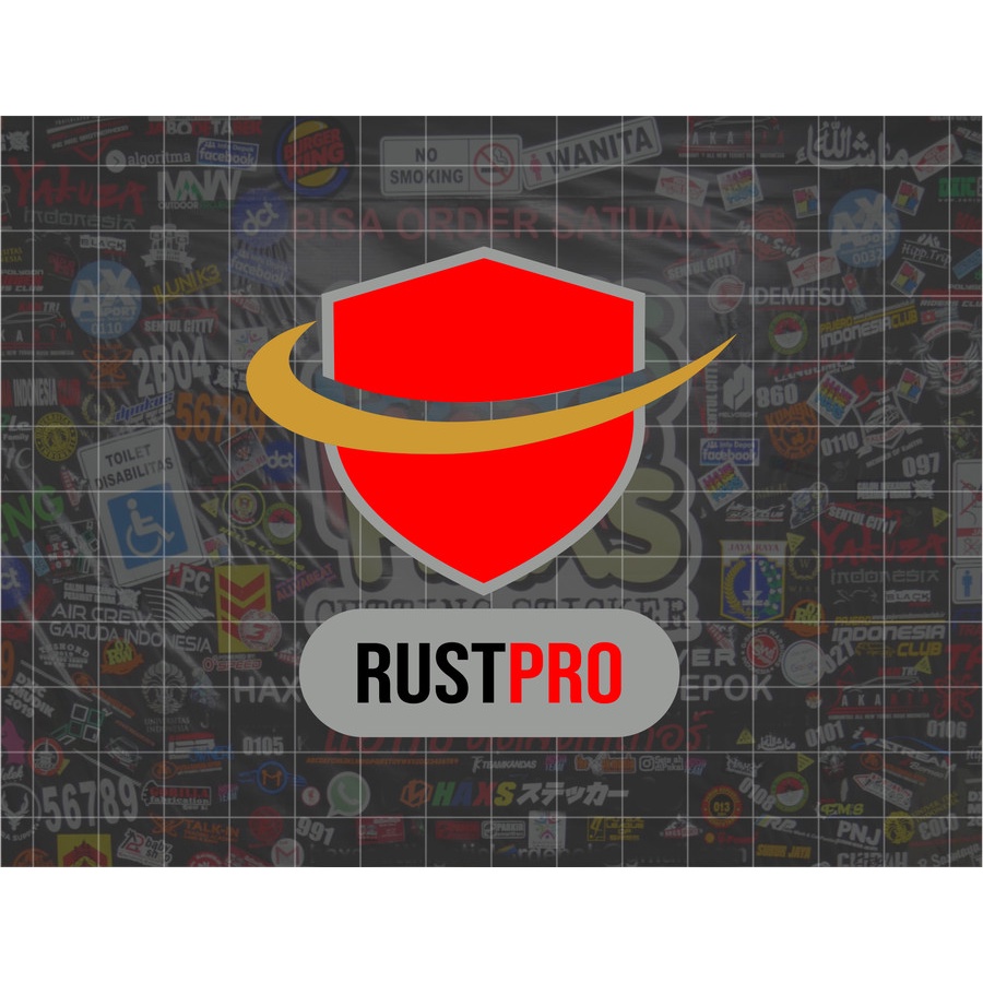Cutting Sticker Rustpro ukuran 7.5 cm untuk motor mobil