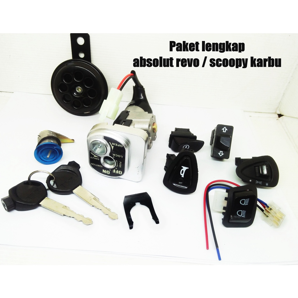 PAKET LENGKAP KUNCI KONTAK SET PLUS JOK REVO ABS ABSOLUTE 2009-2012 BLADE NEW 110+KLKSON+SAKLAR SET DAN SOKET