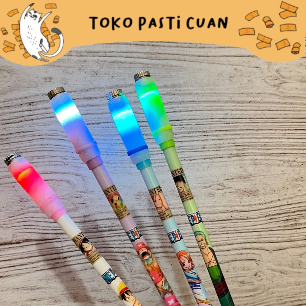 

pulpen pen putar magnet LED karakter one peace pen lucu bolpen kebutuhan sekolah anak bisa COD imut import termurah kualitas dijamin