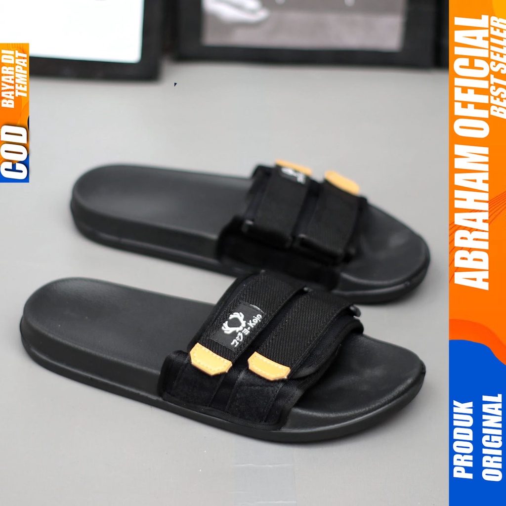 Sandal Slide Pria Distro Slop Sendal Selop Ringan Abraham SANJI