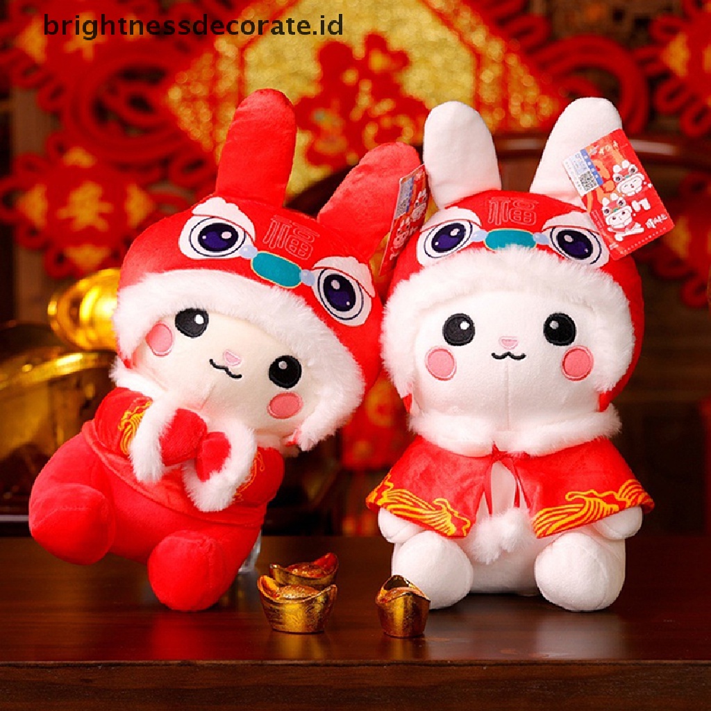 [Birth] 20cm 2023tahun Baru Gaya Cina Kelinci Mainan Mewah Lucky Bunny Boneka Boneka [ID]