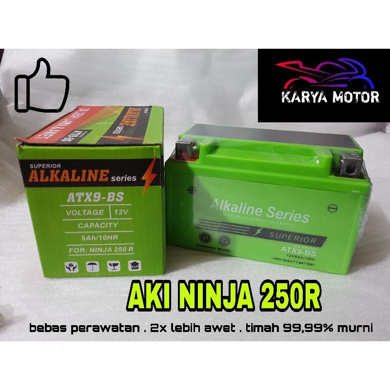 AKI NINJA 250R . NINJA 250 FI. NINJA 250 MONO MERK ALKALINE