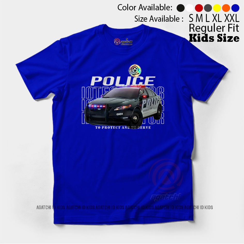 Baju Kaos Atasan Anak Laki - Lakia Agatchi Motif Police Interceptor