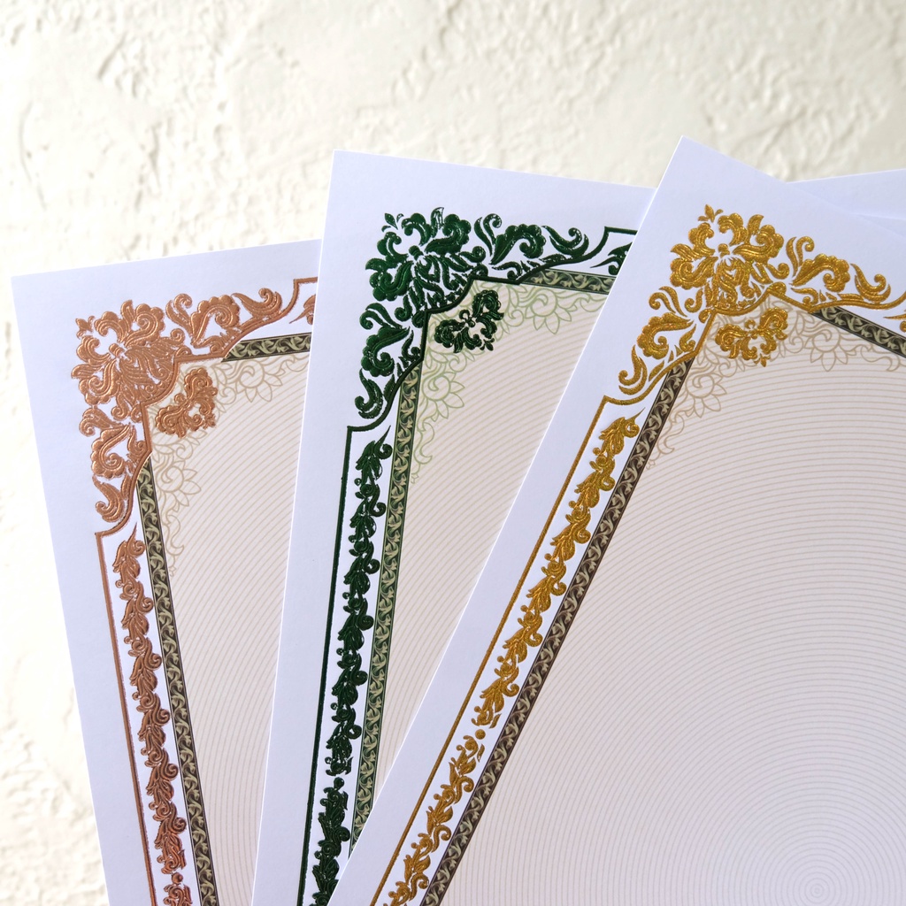 

MilL Blanko / Kertas Piagam / Sertifikat A4 Simpaty Full Foil Emas Mewah