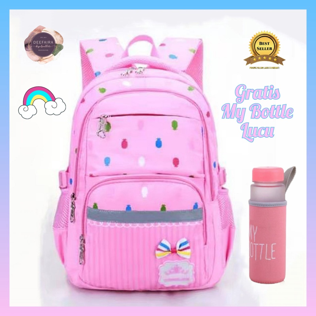 Tas Ransel Sekolah Anak Perempuan Motif N4n4s Cwi Gratis Botol Minum Untuk Tk Paud Sd