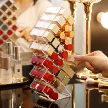 Rak Lipstik Acrilic 16 Sekat / Rak Make Up Akrilik Lipstic Hoolder 16 Sekat