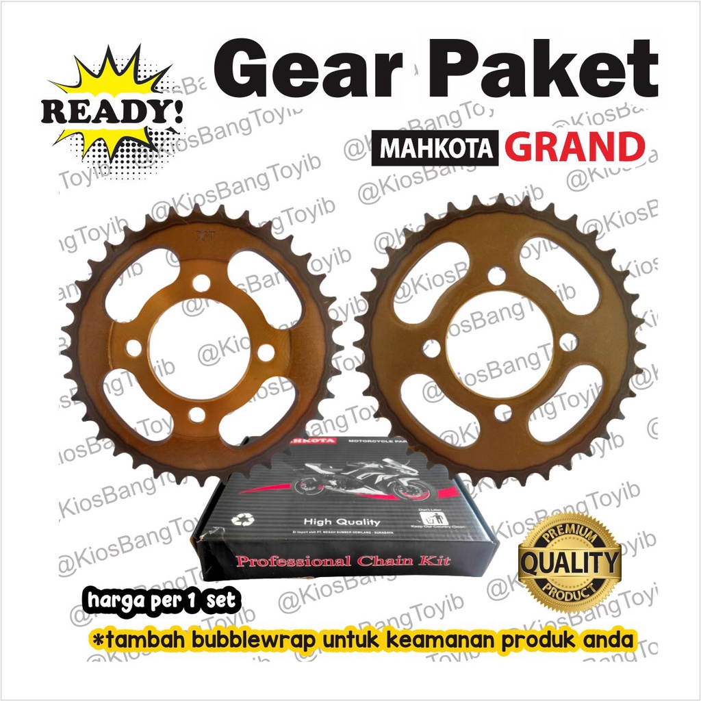 Gear Set Paket Gir Honda GRAND 36T / 14T / 100L (MAHKOTA)