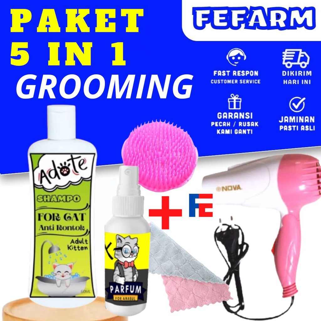 Paket Grooming Paket Mandi Kucing Paket Grooming Kucing 5 in 1 FEFARM