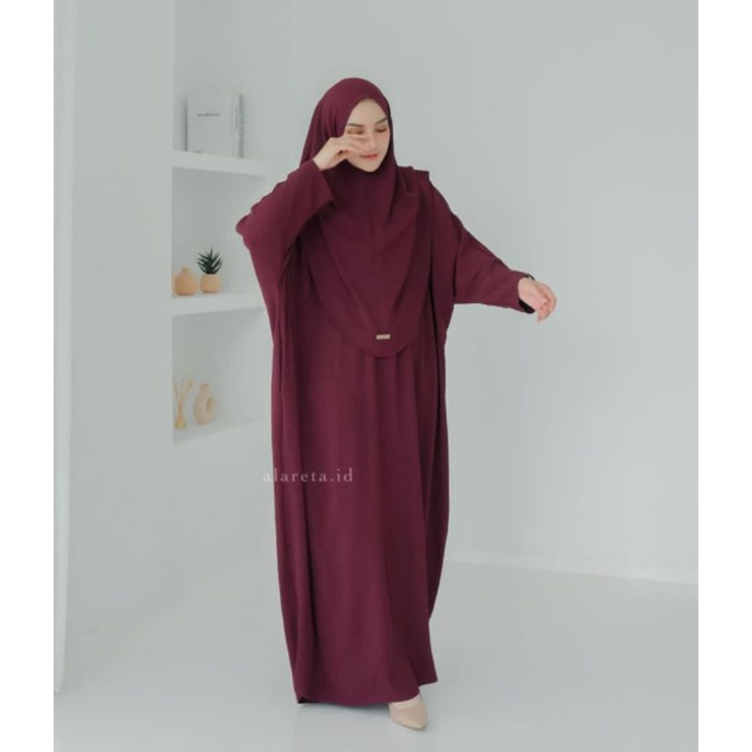 ONE SET ABAYA ANGEL GAMIS CRINGKLE BUSUI