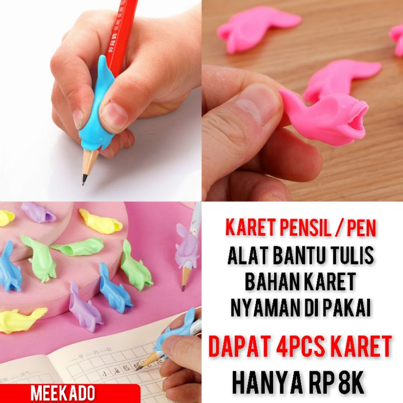 

(Dapat 4pcs) Alat Bantu Tulis Sekolah Bahan Karet Karakter