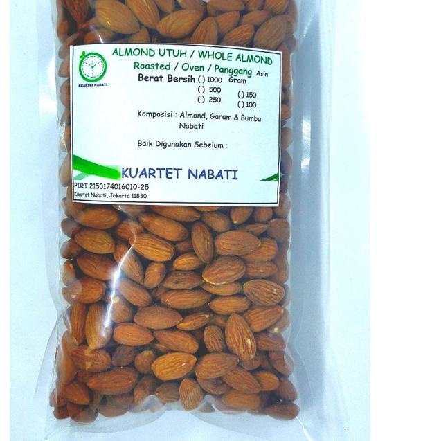 

PROMO [KP8] 1000gr Roasted Almond Premium - Kacang Almond Panggang Kupas - Oven - Matang - Size Besar 27-30 Varian Rasa Original/ Asin / Aktivasi SIAP MAKAN