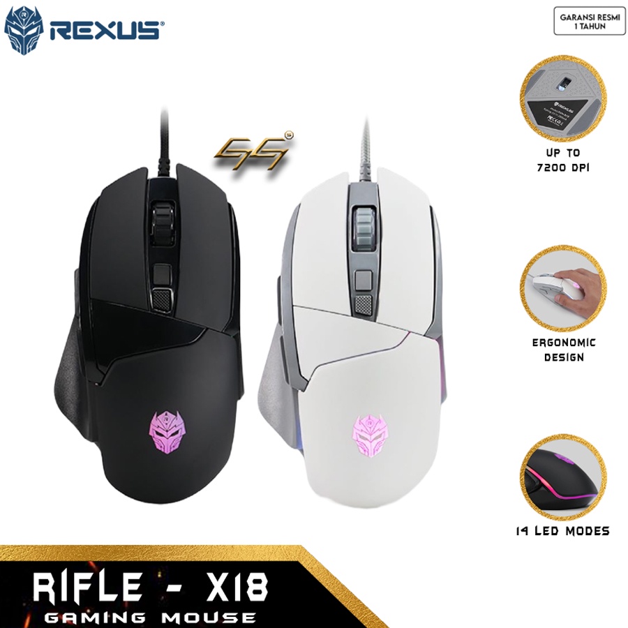 Mouse Gaming Rexus Xierra X18 RIFLE X-18 Gaming Mouse