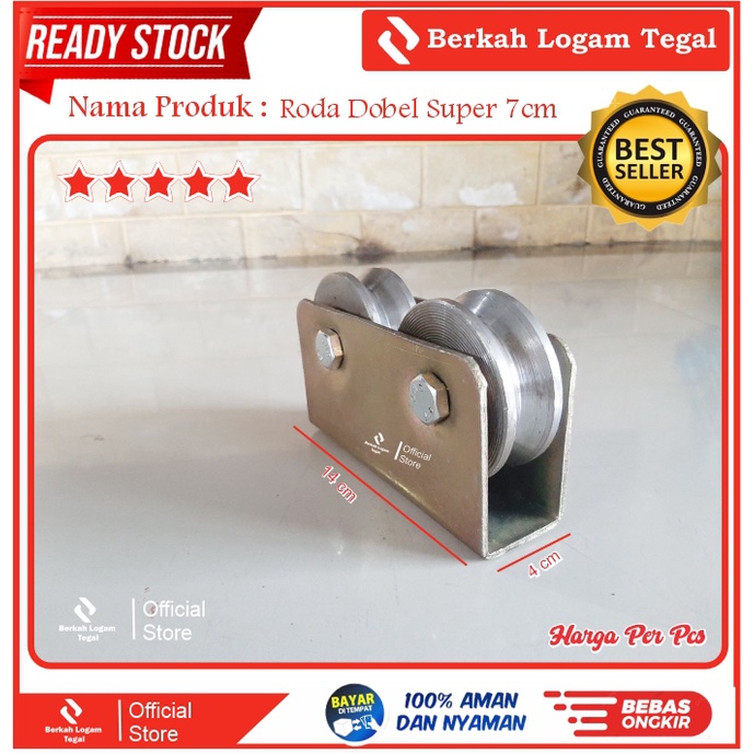 Roda Pagar 7 cm Super Ganda Besi Roda Double