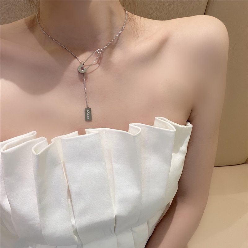 Kami Bunga Chic Perak Rumbai Rantai Gesper Pin Liontin Kalung Untuk Wanita Gadis Elegan Hangtags Drop Kalung Tulang Selangka Choker Perhiasan