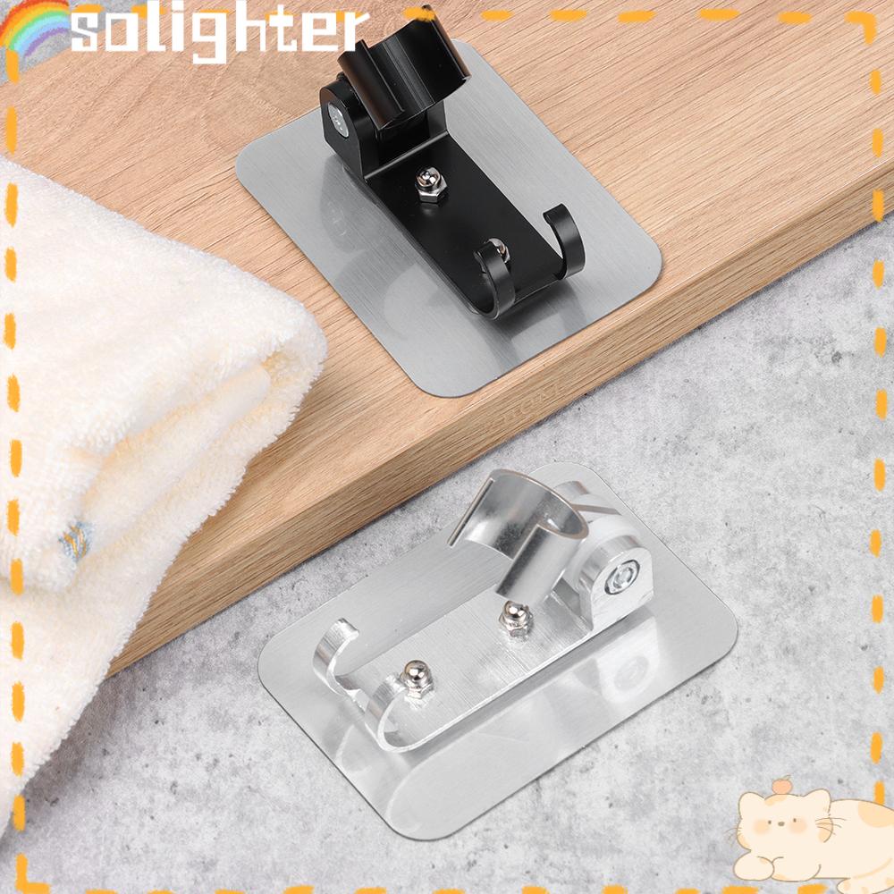 Solighter Aluminium Shower Holder Hadiah Braket Dapur Perlengkapan Kamar Mandi Bebas Pukulan