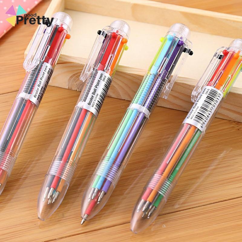 Bolpen 6-in-1 0.5MM Multi Warna Untuk Stationery Anak Sekolah Kantor bolpen - PD