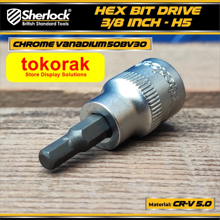 SHERLOCK MATA KUNCI SOK DRIVE 3/8&quot;  HEX BIT SOCK L 5 MM SHOCK 3/8 INCH