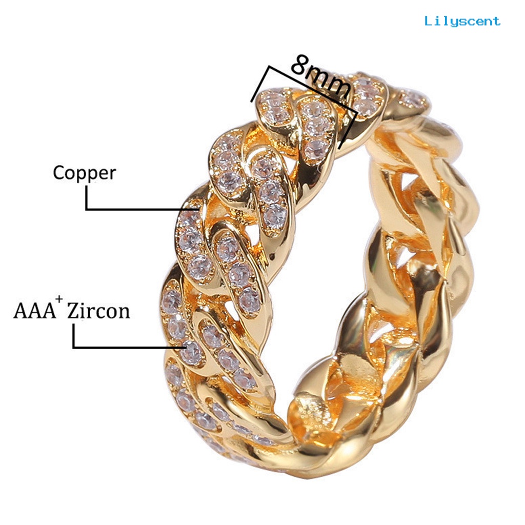 [LS] Fashion Memutar Cincin Kreatif Perhiasan Cincin Cubic Zirconia Alloy Finger Ring Untuk Hadiah