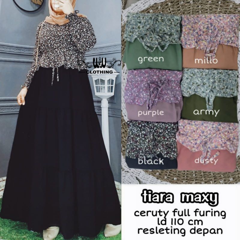 TIARA MAXY DRESS CERUTY FULL FURING BY W&W CLOTHING
