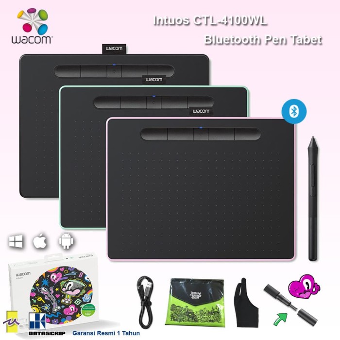 Tablet Wacom Intuos S Ctl-4100Wl Bluetooth Pen Tablet Ctl-4100 Small