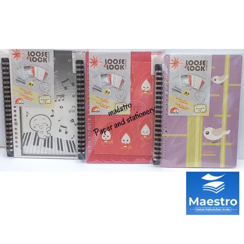

LOOSE LEAF & LOCK SCRAP MAP BINDER PP-LL-WHITE-A5-LOCK PAPERLINE