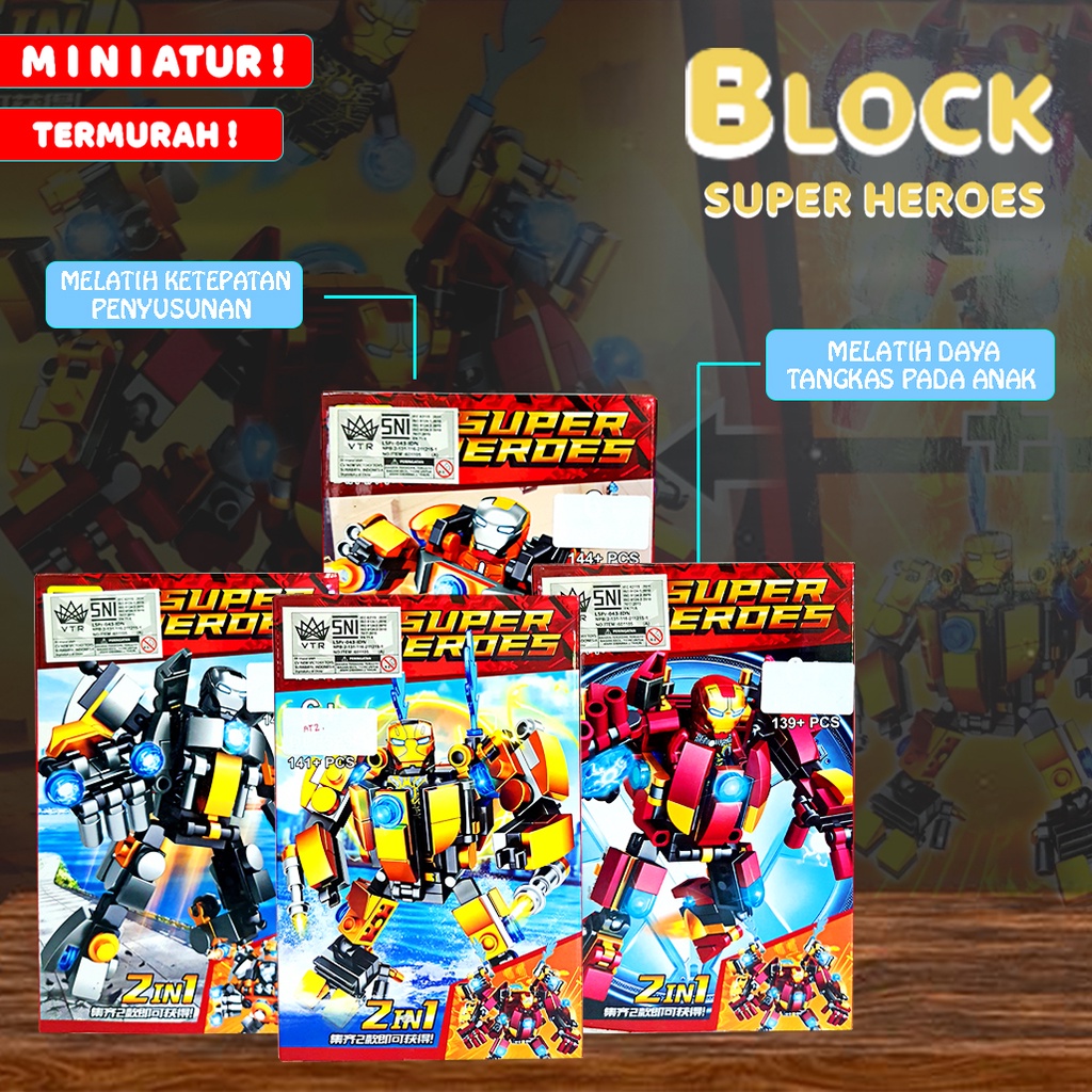 Mainan Edukasi Block Super Hero/Block Miniatur Hero