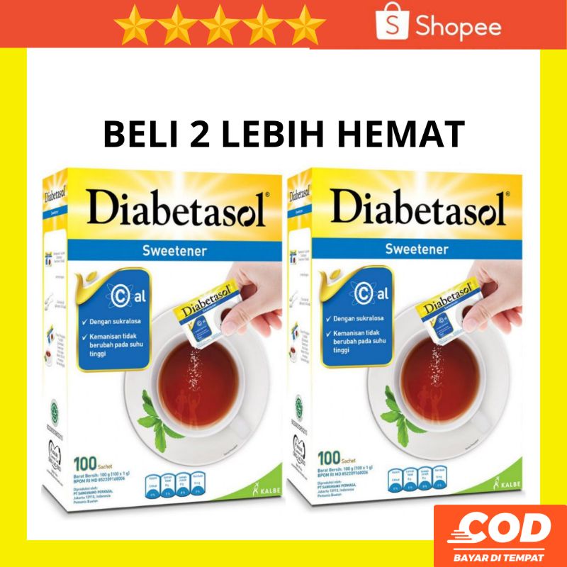 Diabetasol Sweetener 100 Sachet Gula Diabetasol