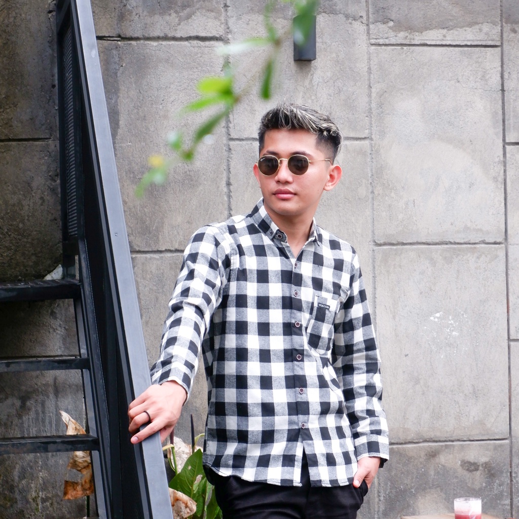 Kemeja Flannel Pria Lengan Panjang Kotak Kotak Premium Size M L XL XXL XXXL