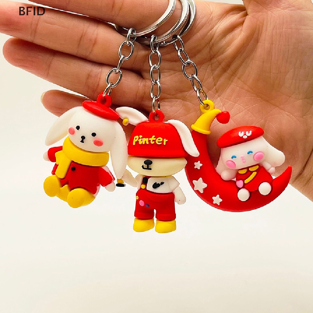 [BFID] Kartun Lucu Tahun Baru Bunny Keychain Hewan Kelinci Gantungan Kunci Kreatif Beruntung Tas Dekorasi Gantungan Kunci Tas Natal Liontin Mobil Keyring Hadiah [ID]