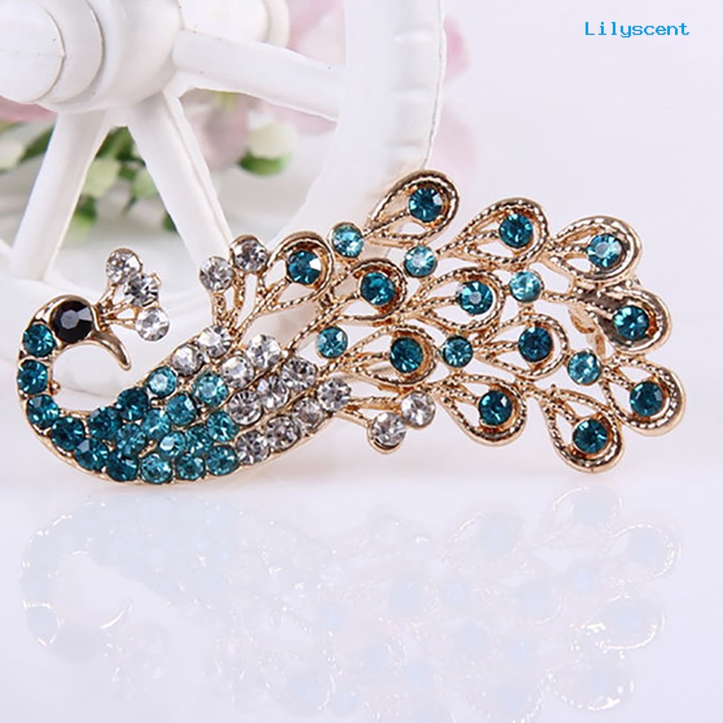 [LS] Bros Pin Shiny Lovely Wanita Fashion Bentuk Merak Kerah Pin Untuk Pernikahan