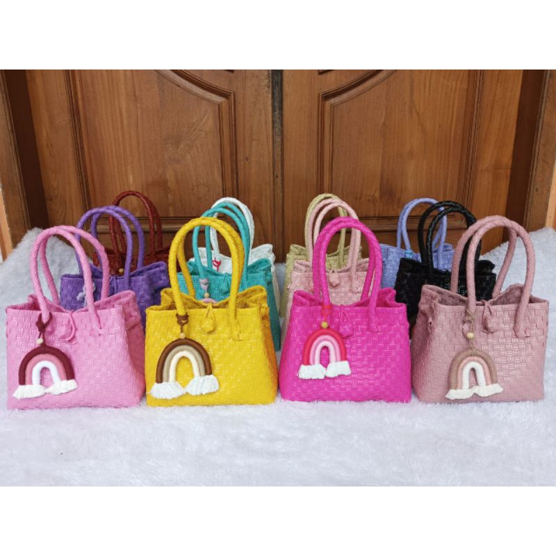 (FREE ACESORIES RANDUM)TAS ANYAMAN JALI PETY PREMIUM/PATTY BAG/TAS MINI