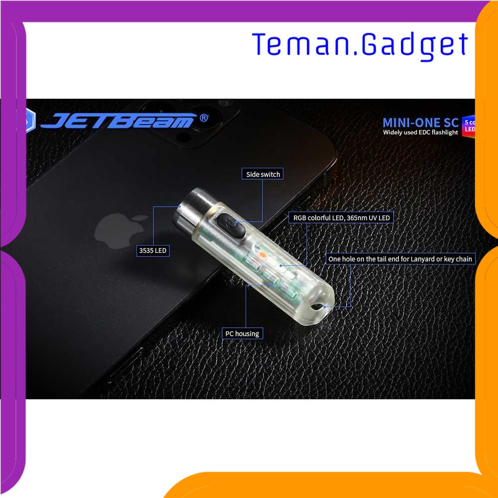 TG-SNT JETBeam Senter LED Mini One SC USB Rechargeable 5 Color 400 Lumens