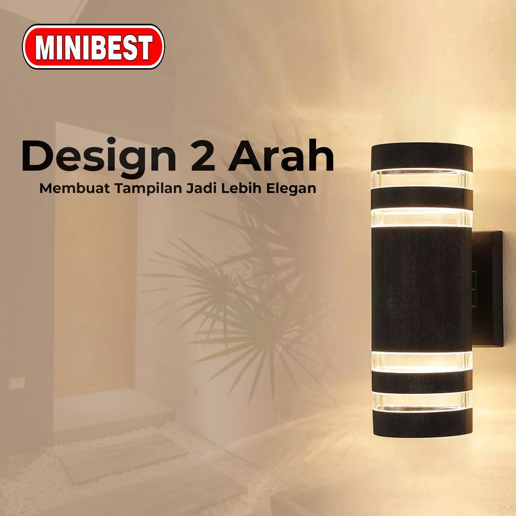 [MB] KAP LAMPU DINDING 2 ARAH 012 /  LAMPU PILAR / WALL LAMP BULAT MINIMALIS 2 ARAH