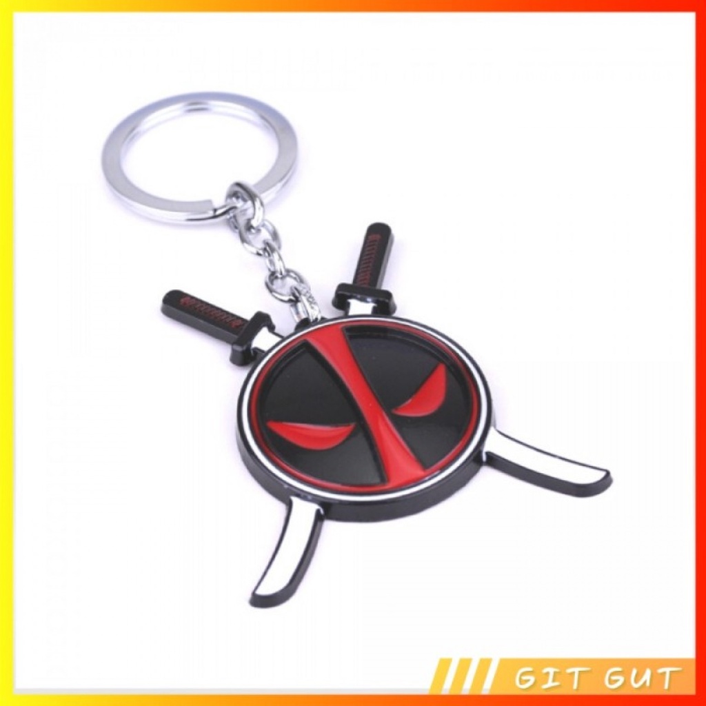 Keychain Gantungan Kunci Deadpool Dual Swords