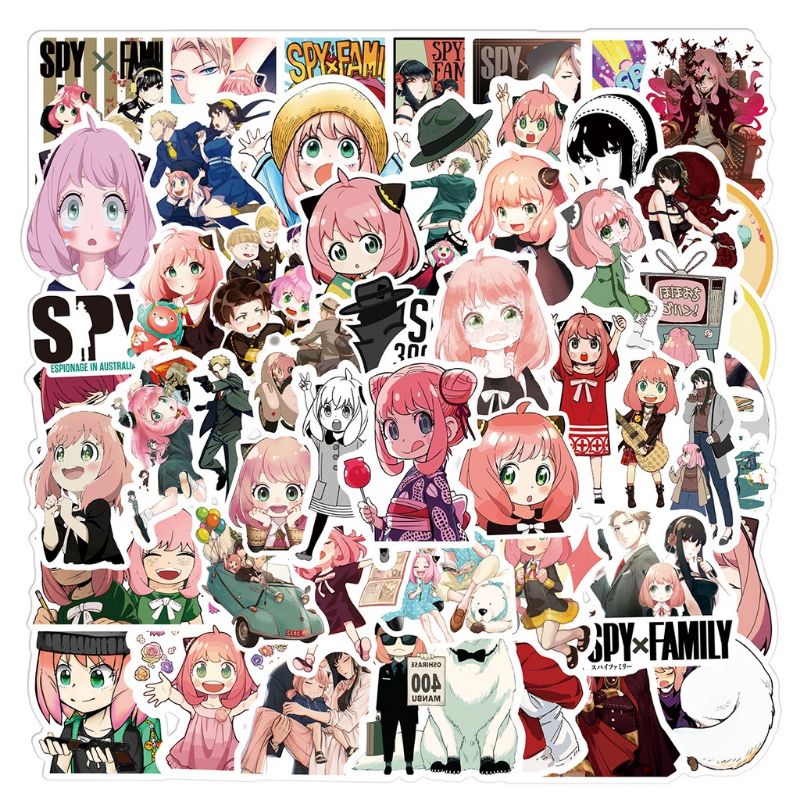 

Stiker Anime Spy x Family Tahan Air Anime Jepang Vinyl Glosy Laminating