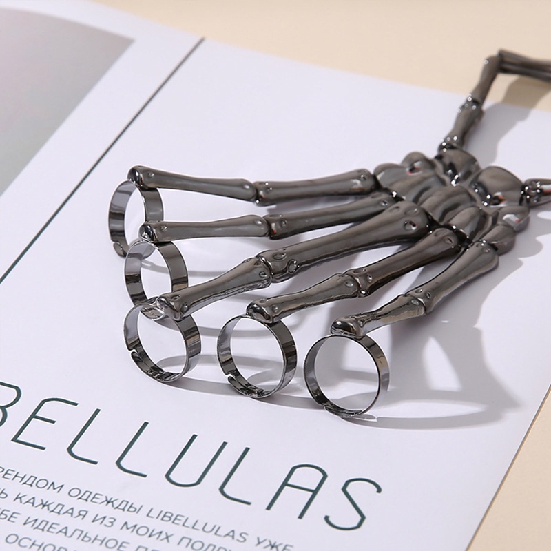 Halloween Gelang Untuk Wanita Gothic Punk Tangan Tengkorak Kerangka Elastisitas Yang Dapat Disesuaikan Gelang Bangles Femme Aksesoris Pesta