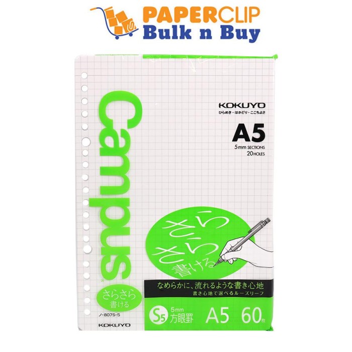 

Kertas Loose Leaf A5 Kokuyo N-807S 60S Kotak