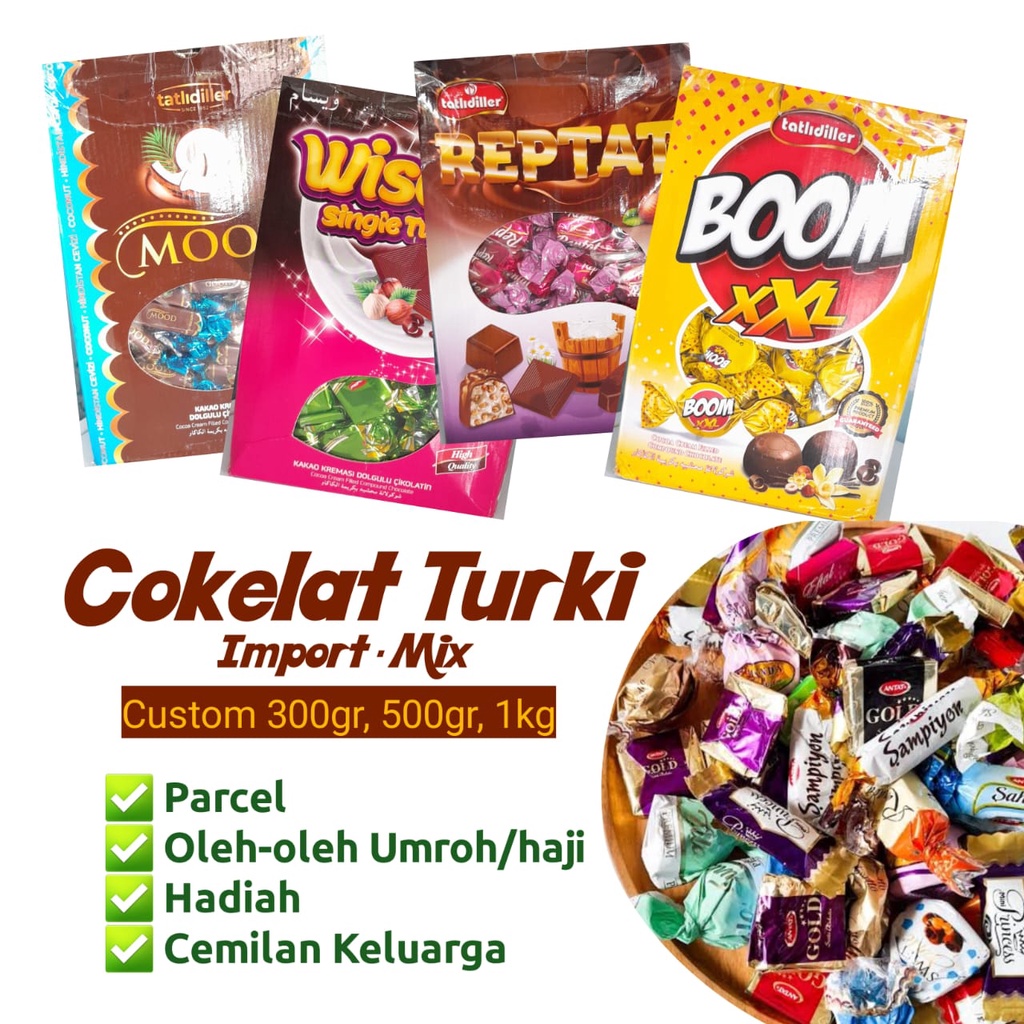 

cokelat turki coklat turkey mix oleh oleh umrah haji/umroh 300gr