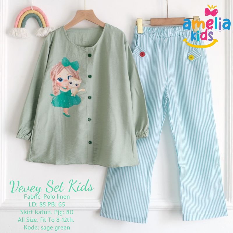 VEVE SET KIDS/SETELAN CELANA ANAK PEREMPUAN BY AMELIA KIDS